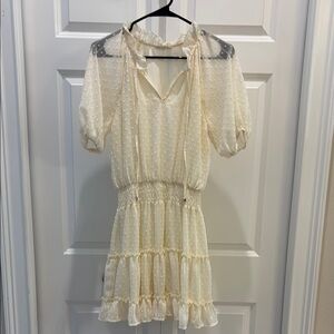 (5/$30 deal) 
Entro Elegant Cream Polka Dot Dress